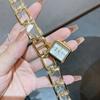 Fashionable Steel Strap Square Hollow Bracelet Watch Elegant Design Retro Temperament Water Diamond English Watch