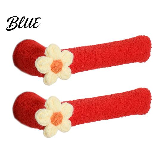 Easy Install Door Handle Cover 2/4Pcs Flower Cover, Anti-collision Knob Protector, Anti-Static Lever Sleeve Set Anti-Freeze for Home Office