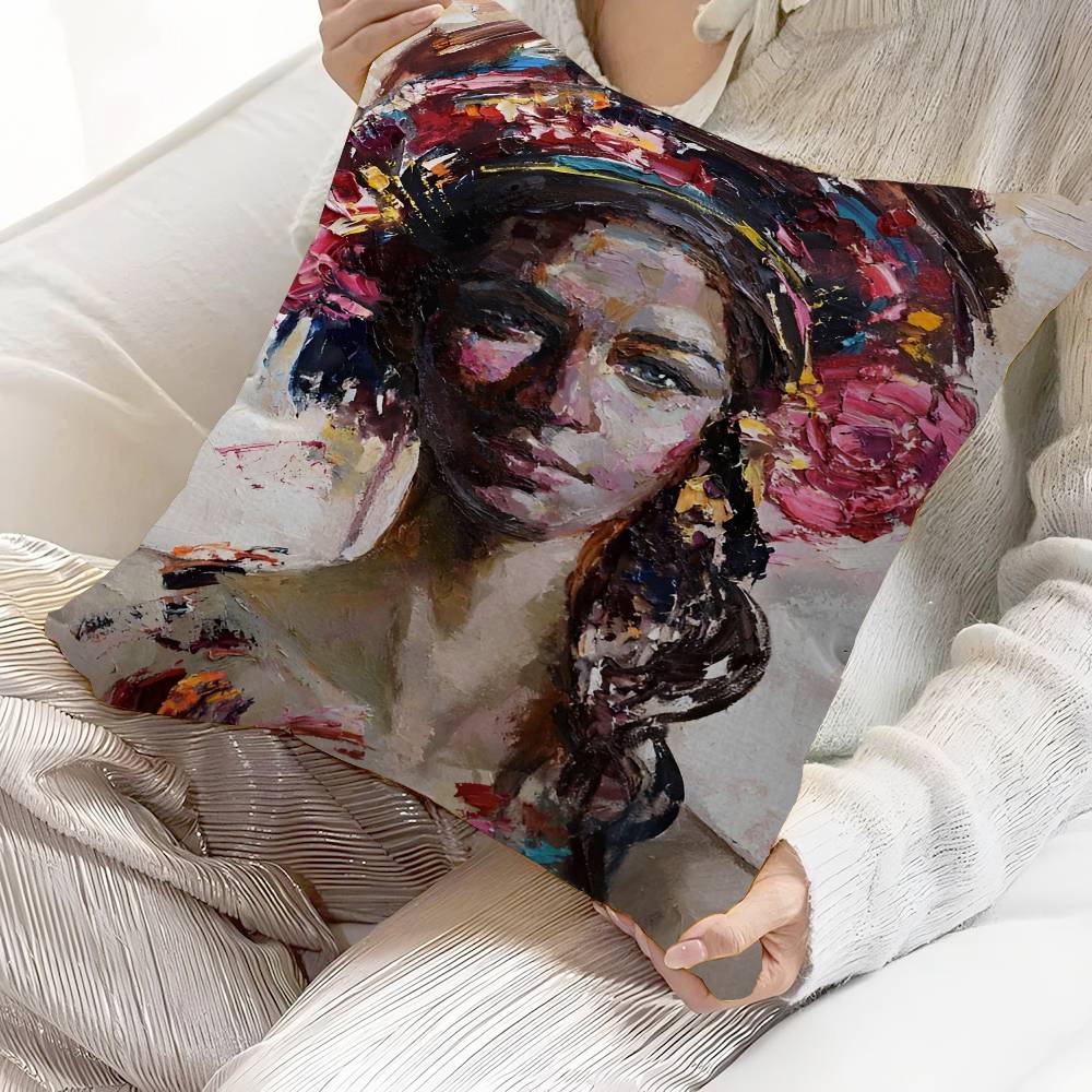 Abstract Figure Painting Pillow Anime Pillow Sofa Bed Head Pillow Cover Cushion Cover 45x45 Cm Fashion