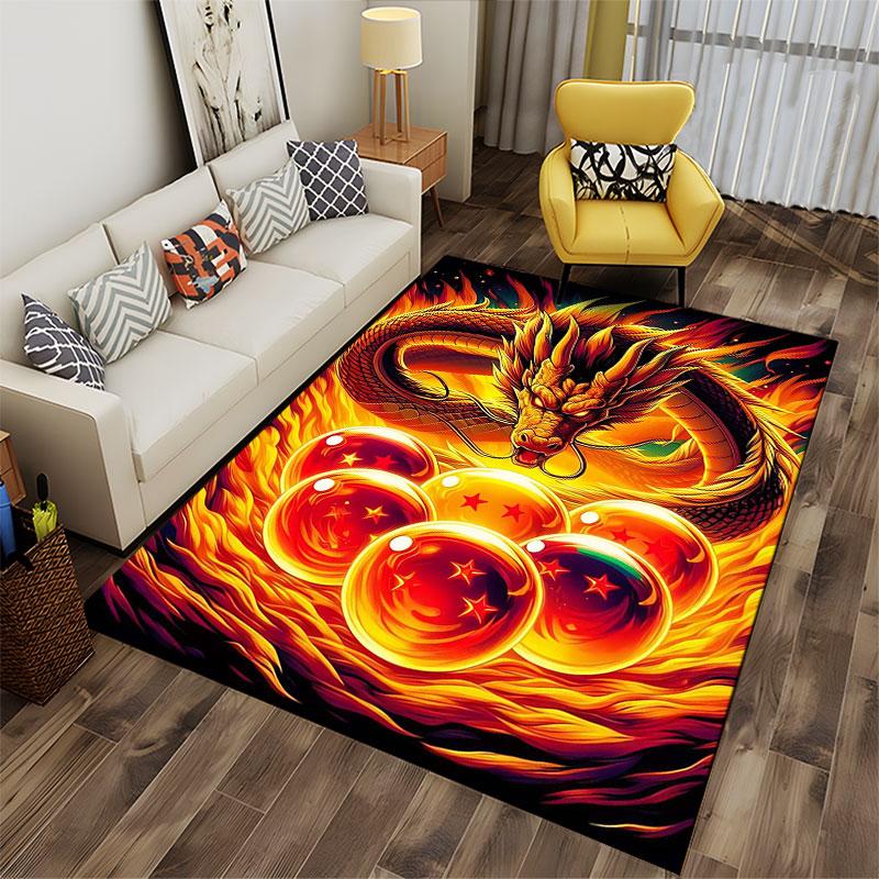 Golden Fiery Dragon Carpet suitable as a non-slip mat for the living room or bedroom sofa