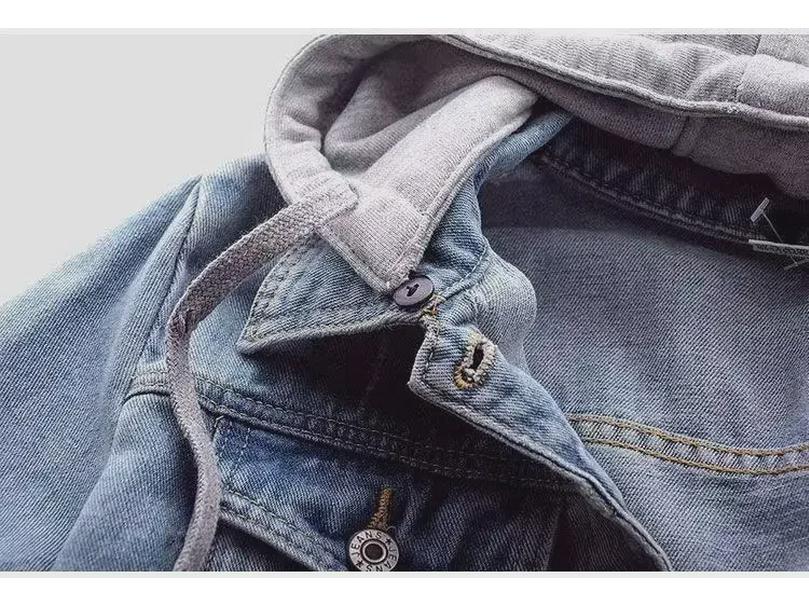 2024 Women's Slim Hooded Denim Jacket - Japanese & Korean Style, Long-Sleeved Short Spring & Autumn Coat
