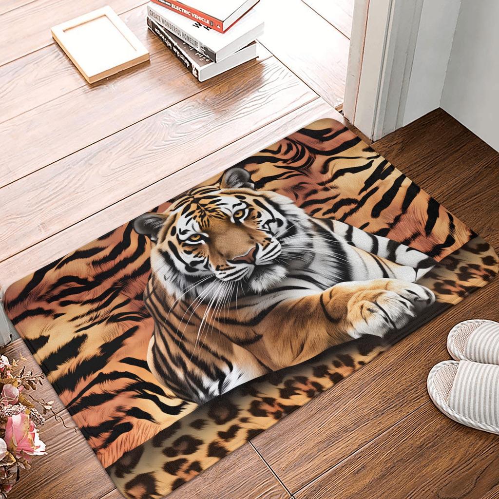 Psychedelic 3D Snow Wolf Animal Floor Door Bath Kitchen Mats Anti-Slip Indoor Wolf Lover Doormat Toilet Entrance Carpet Rug