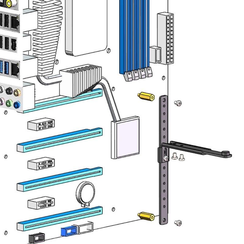 Universal Graphics Card Holder For MATX and Boards Easy Assembly Adjustable for Better Heat Dissipation