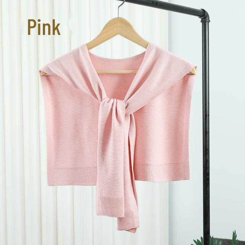 Two-Way Knitted Shawlette: Stylish Women's Spring/Autumn Wrap & Neck Protection Scarf