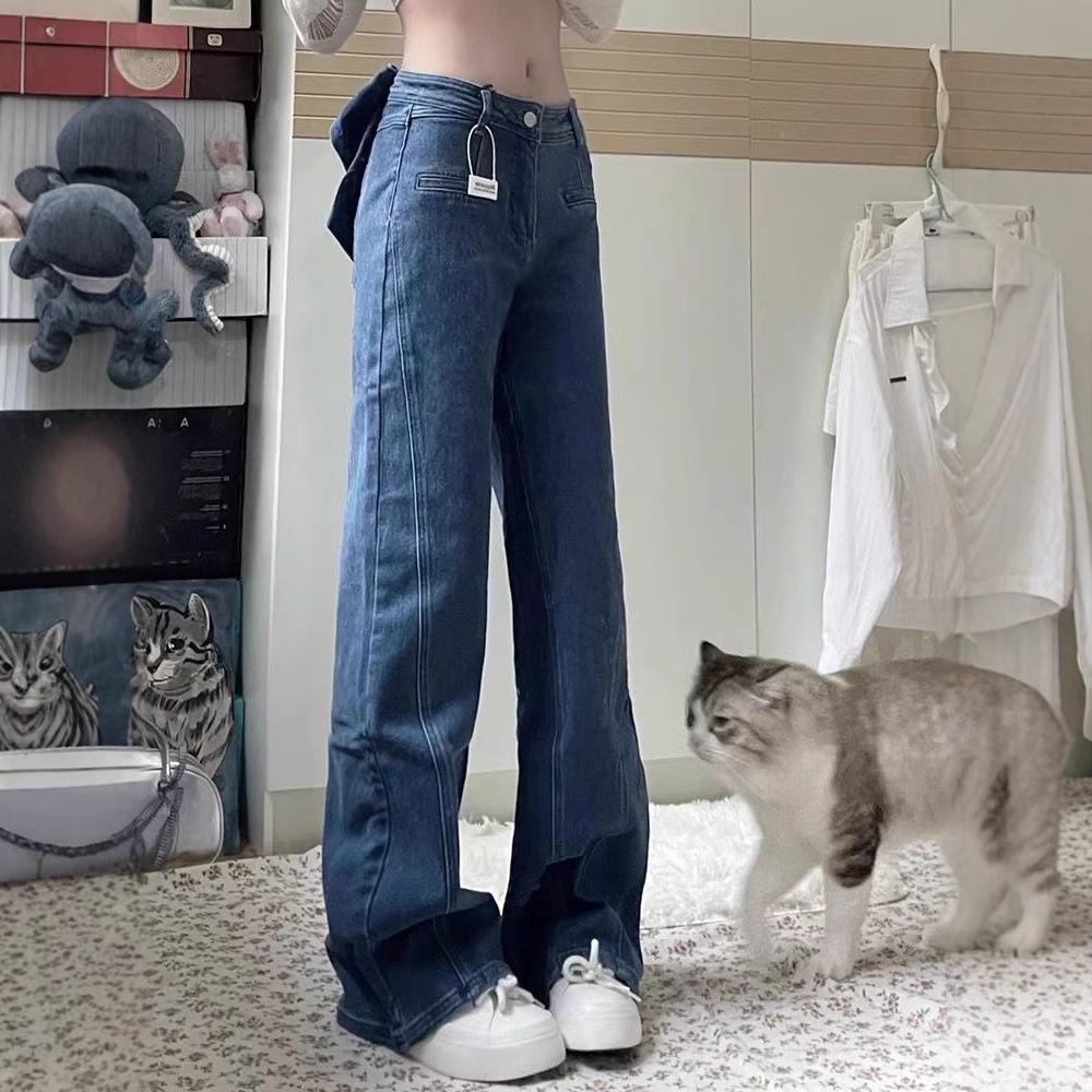3D Decorative Bow Jeans: Women's Slimming Narrow-Leg, Wide-Leg Patchwork Pants for Spring & Summer.