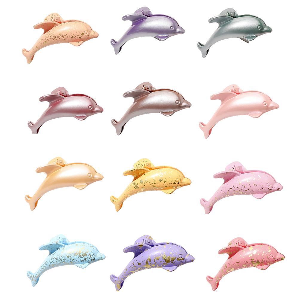 Girls Hair Clip with Large Shark Dolphin Shape Hairpin Plastic Cartoon Hairpin