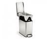 Simple Human 10-Liter Step Can Trash Can with Pedal-Operated Lid, Soft-Close, Antibacterial, Stainless Steel, 10L