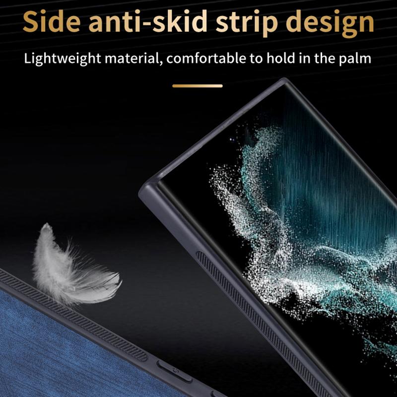 AZNS For Samsung Galaxy S24 Ultra Cell Phone Case Imprint PU Leather+TPU Drop-proof Cover