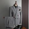 Suits for Men 2 Pieces Suits Man Blazer Jacket and Pants Double Breasted Business Casual Fashion Korean Clothing