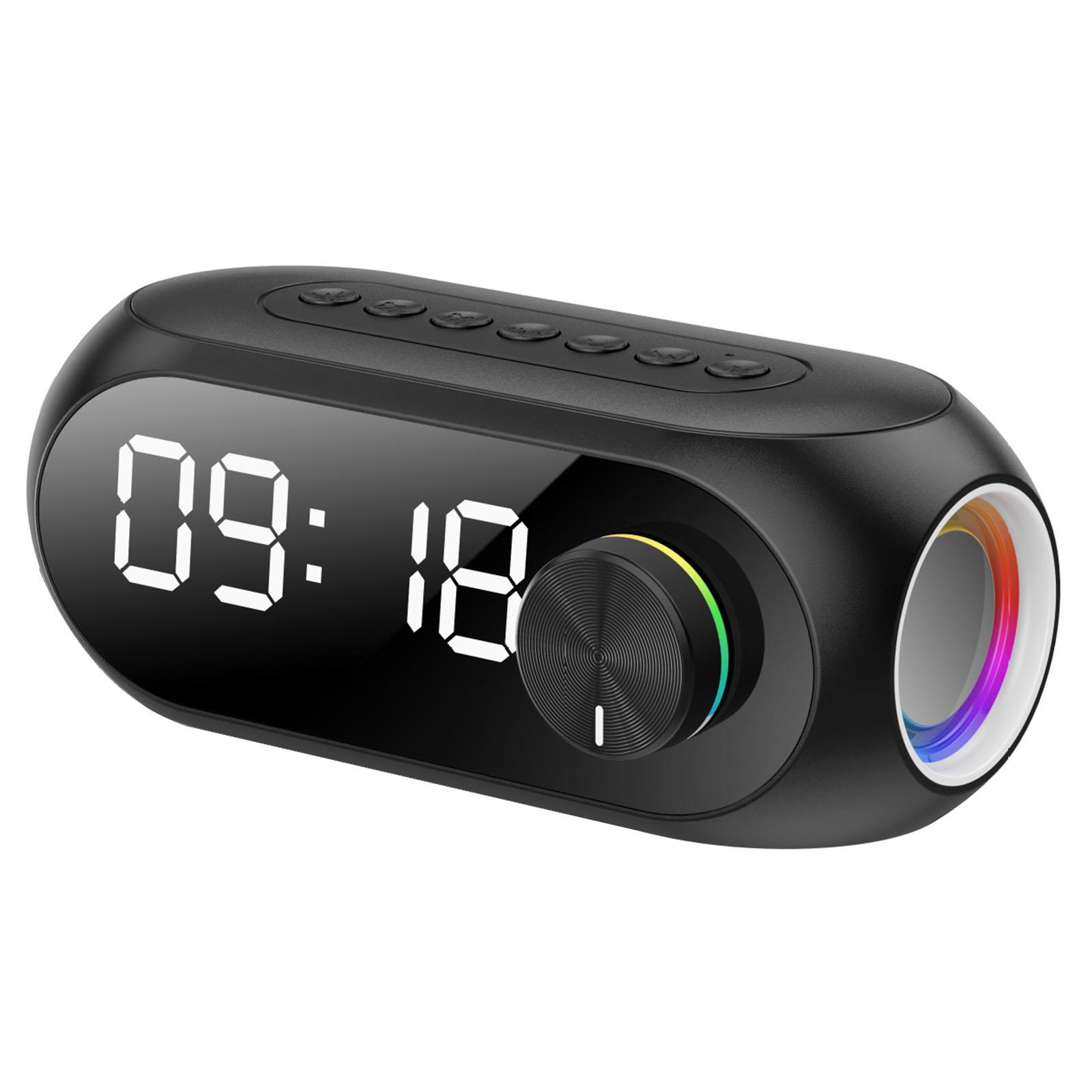 

Radio FM Music Player with Alarm Clock Heavy Subwoofer BT Speaker Rechargeable Desktop Small BT Speaker for Party Outdoor Travel чорний