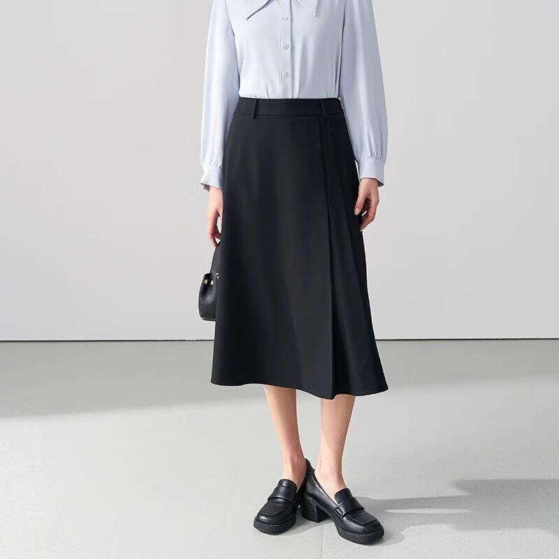 Women's High-Waist Pleated A-Line Commuter Skirt