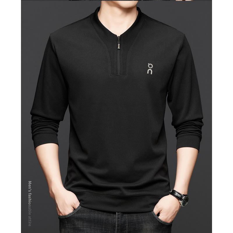 2025 Autumn Bestseller Men's Casual Half-Zip Hoodie: Long-Sleeve Solid Color Knitwear