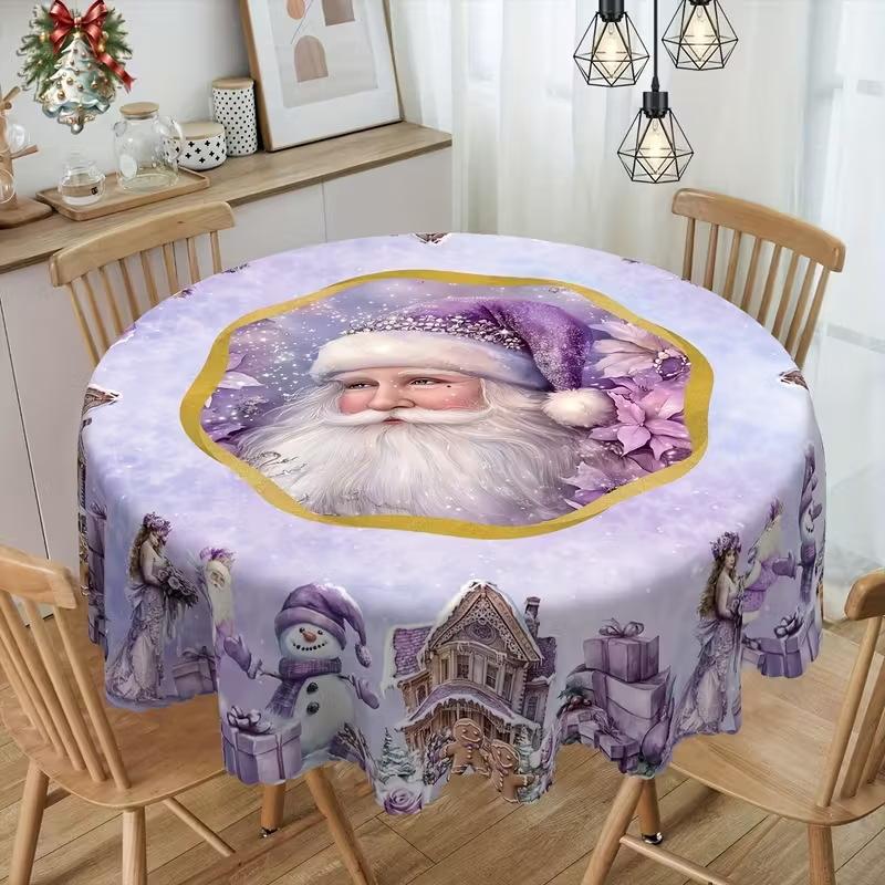 Christmas Tablecloth - Vintage Snowman, Indoor/Outdoor Party, Home, Dining Decor Holiday Decoration