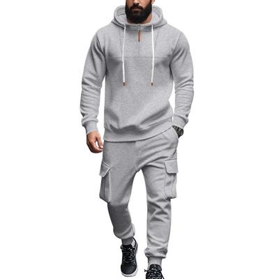 Casual And Comfortable Spring And Autumn Men'S Solid Color Casual T-Shirt Long Sleeved Shirt Long Pants Set Sportswear Hoodie Two-Piece Set