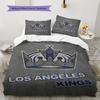 LA Kings Art Pattern Bedding Home Decoration Birthday Gift ( 1 duvet cover + 2 pillowcase, without core),fan merchandise.