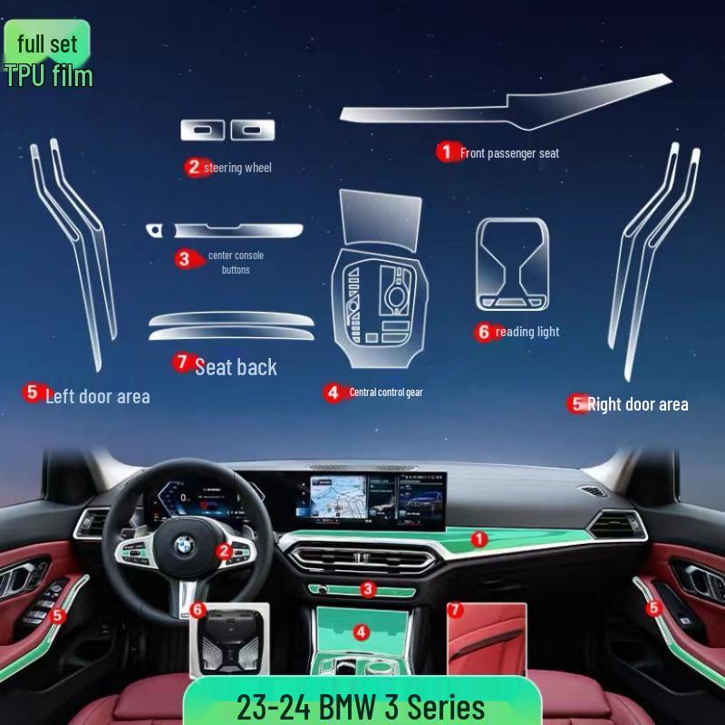 BMW 3 Series (23-26) Interior Modification Kit: Center Console & Screen TPU Films