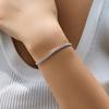 Bracciale Tennis Scintillante in Argento Sterling 925 con Zirconia Cubica Rotonda Placcato Platino per Donne Gioielli Raffinati Regalo