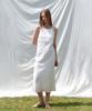 Pin Black Linen Halter Dress White