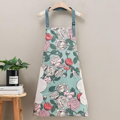 Wasserdichte PVC-Schürze mit Handtuch Rosenmuster Küchenschürze Schmutzabweisend Verschleißfest Restaurantuniform Haushalt