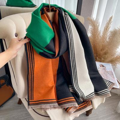 Winter Warmer Kaschmirschal für Frauen Luxus Print Schal Wickelhalstuch Weibliches Design Stirnband