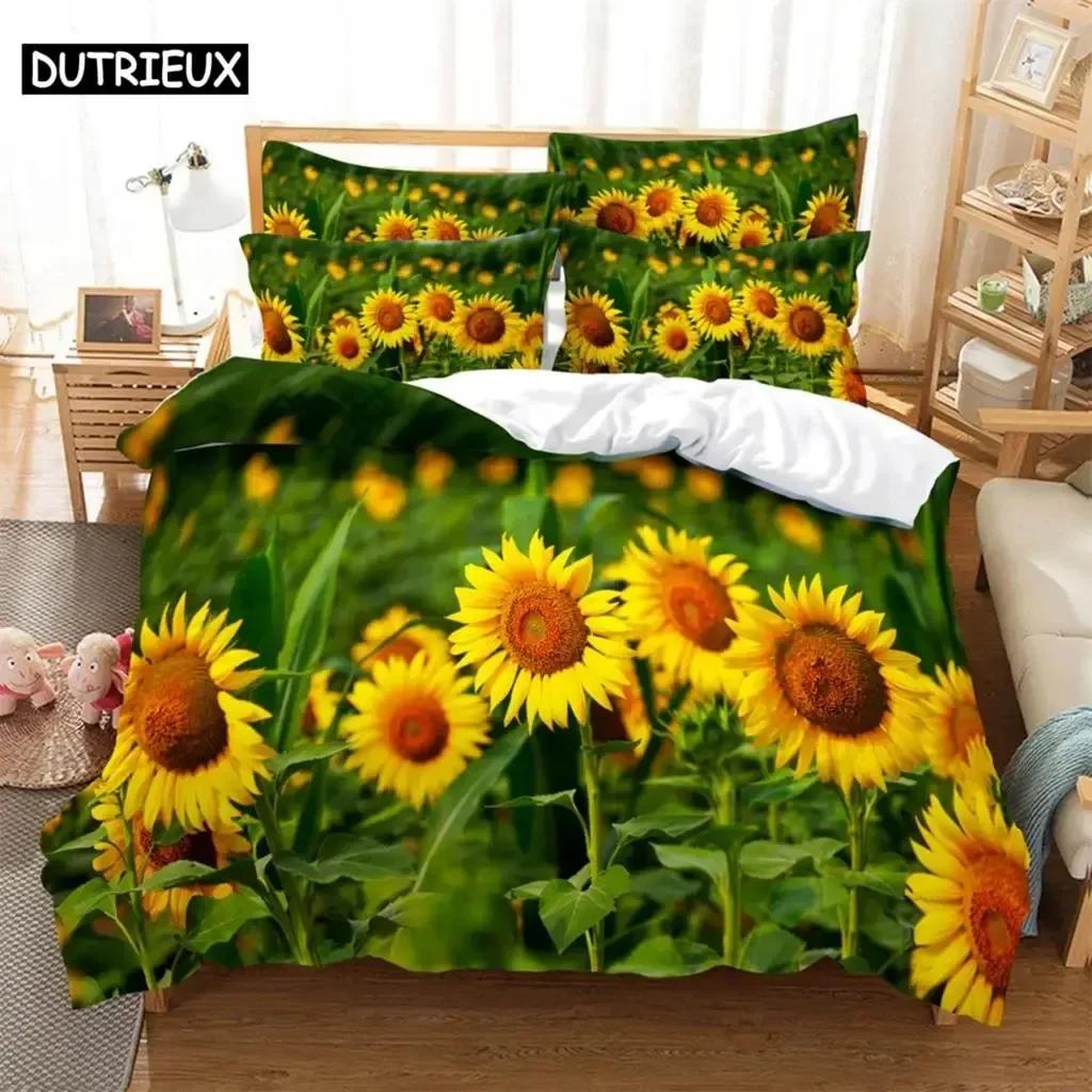 Sunflowers Bedding Set For Bedroom Soft Modern Bedspreads Comefortable Kids Duvet Cover Quilt Cover And Pillowcase