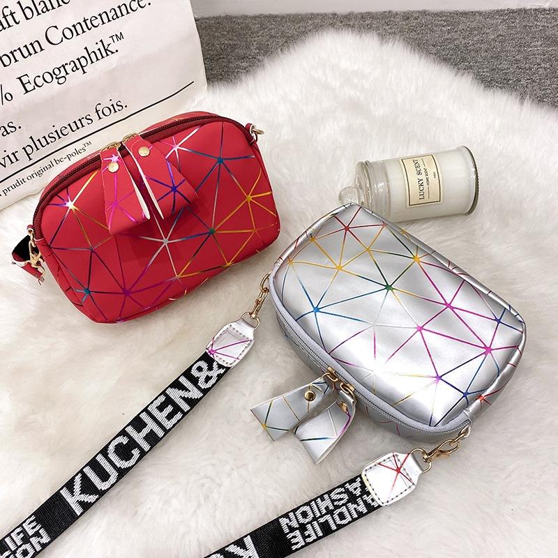 Girls cosmetic bag ladies bag bag women's bag printed wide shoulder strap small bag women's messenger bag