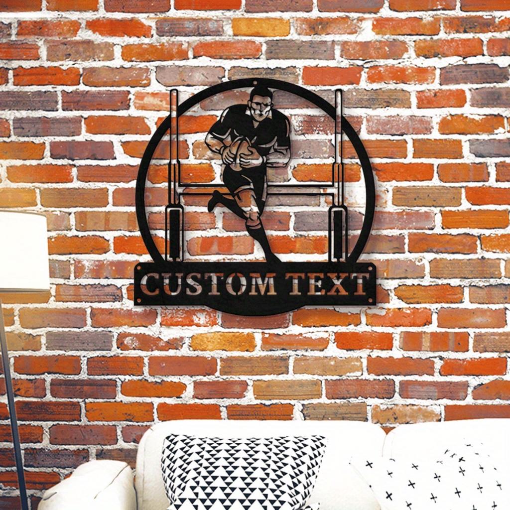 Plaque de Rugby en Métal Personnalisée Décoration d'Intérieur Classique, Art Mural Football Personnalisé Décor Suspendu Durable