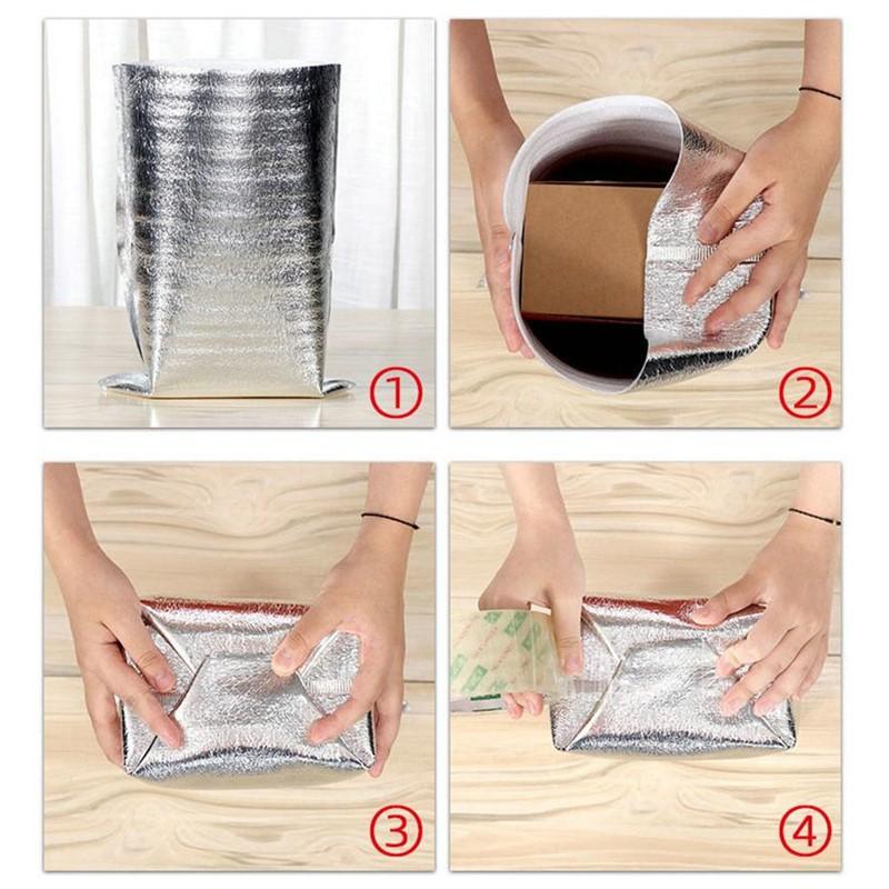 Aluminum Foil Cooler Bag Insulation Folding Picnic Portable Food Thermal Packing Bag Food Delivery Drink Carrier Insulated Bag