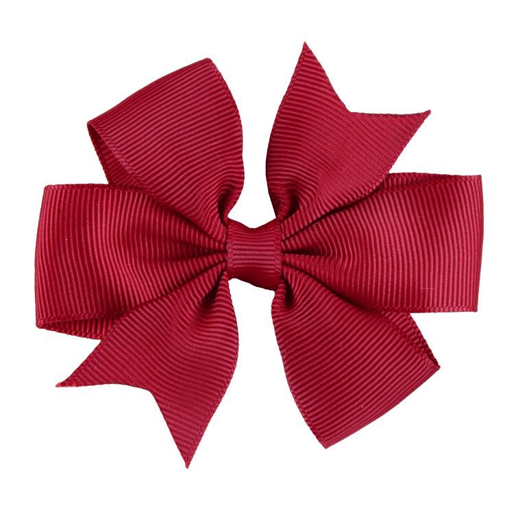 8x8cm 1PC Solid Color Grosgrain Ribbon Bows Clips Hairpin Girl's Hair Bowties Boutique Hair Clip Headwear Kids Hair Accessories