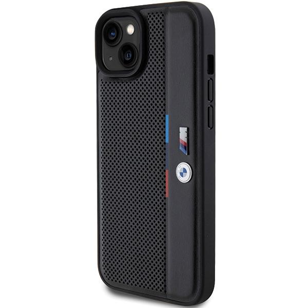 BMW Bmhcp15M23Pupvk Iphone 15 Plus / 14 Plus 6.7 Schwarz/Black Hardcase Perforierte Dreifarben-Linie