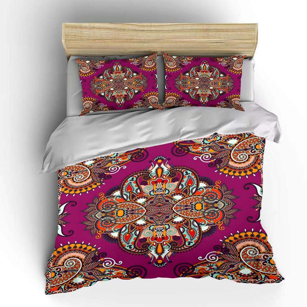 Vintage Symmetrical Floral Pattern Bedding Set 1 Duvet Cover 2 Pillowcases for Adult and Children Luxury Gift Full Size