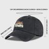 Vintage Floral Van Print Washed Baseball Cap Adjustable Unisex Cotton Travel Sun Hat