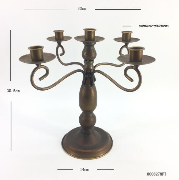 Elegant Wrought Iron Candlestick for Romantic Wedding & Living Room Decor