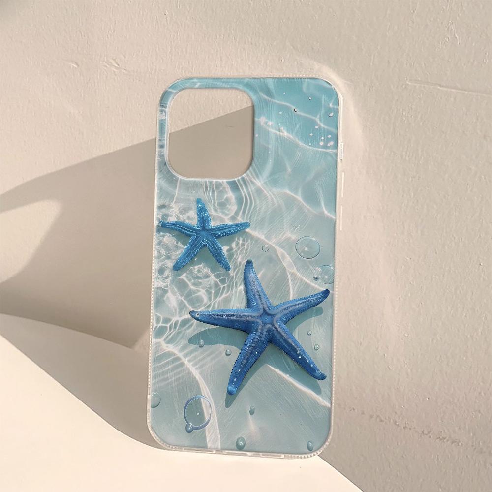 Ocean Starfish Phone Case For iPhone 16 15 14 Pro Max Plus 11 12 13 16e X XR XS Max 7 8 Plus SE2020 2022 Shockproof Cover