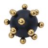 Spherical Metal Decorative Ornament Versatile Orb with Raised Spheres EyeCatching Black