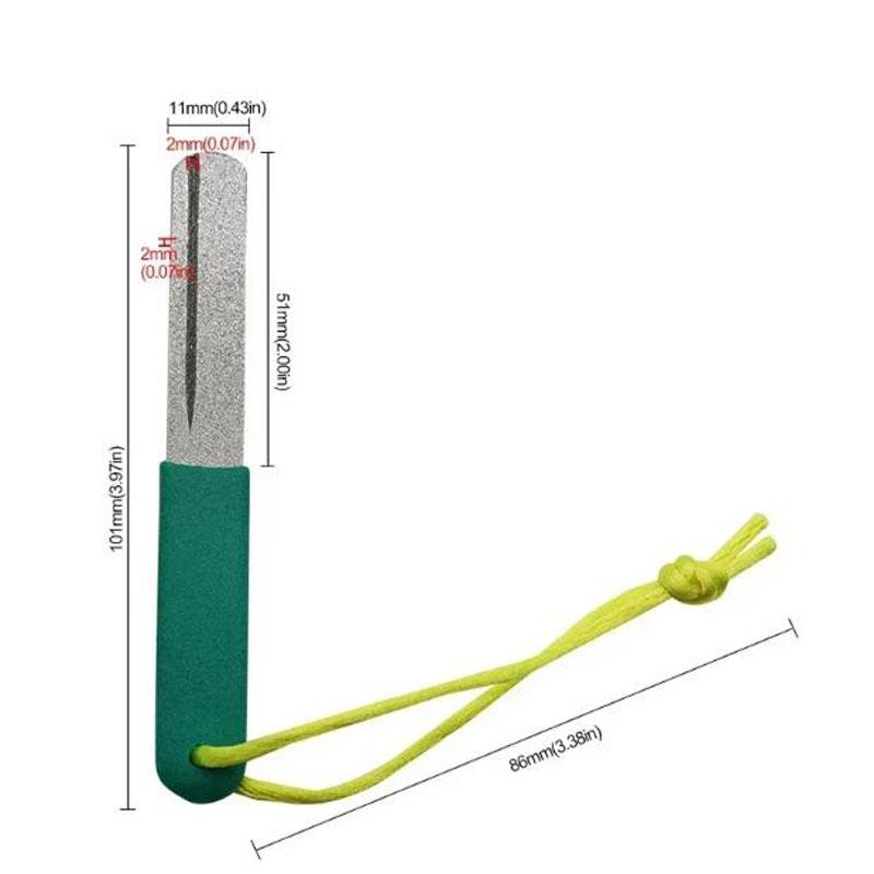 Portable Diamond Stone Fish Hook Diamond Sharpener Knife Sharpen Tools Hook Whetstone Keychain for Outdoor Fishing Accessorie
