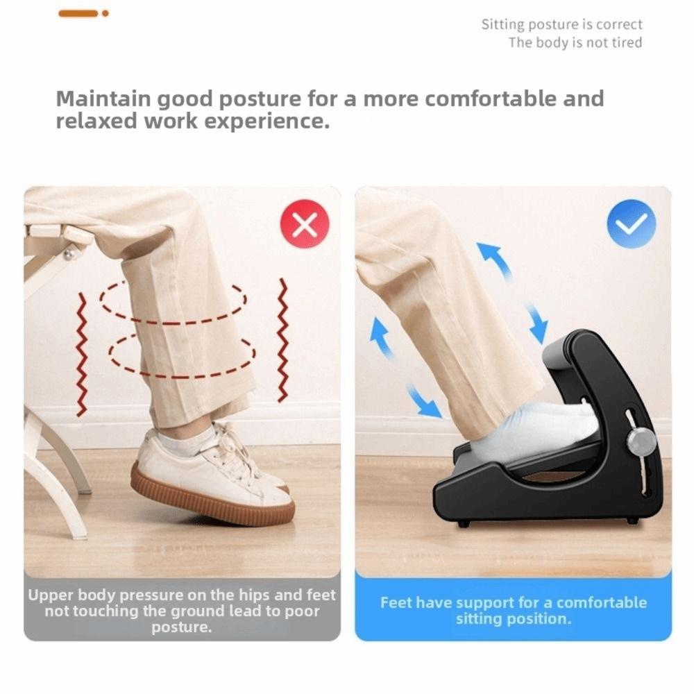 Adjustable Angle Under Desk Footrest Ergonomic Non-Skid Bottom Adjustable Footstool Comfortable Smooth Edge