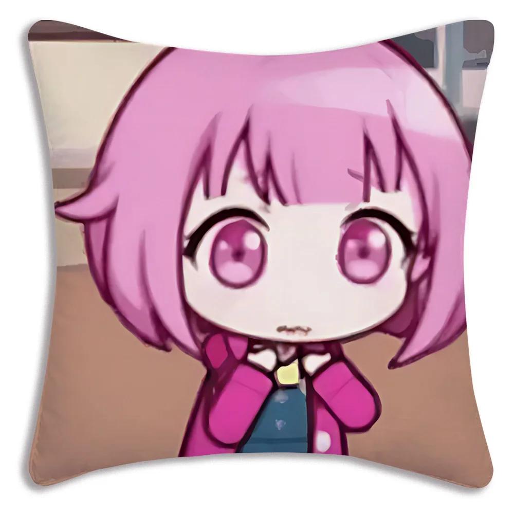 Game Manga Anime Otori Emu Chibi Pillow Covers Cartoon Sofa Decorative Home Double-sided Printing Short Plush Cute Cushion Cover