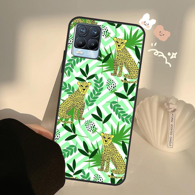 Tigers Leopards tropical leaves Case For Realme GT7 Pro GT6 C65 C67 C61 C53 C55 C51 C25 C63 C71 C75 11 12 13 14 15 Pro Plus