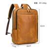 Retro Backpack Double Zipper Main Bag Leather Backpack Large Capacity Mad Horse Leather Outdoor Travel Bag Leisure Computer Bag
