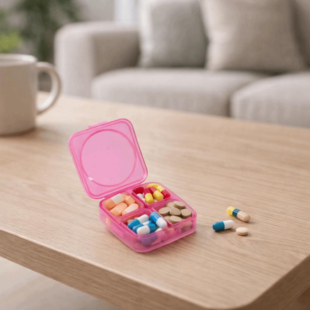 Large Capacity Rainbow Pill Organizer 4 Times a Day Vitamin Container  Fish Oils