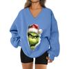 Women's Loose And Comfortable Letter V-neck Sportswear Long-sleeved Sweatshirt Daily Matching Clothes