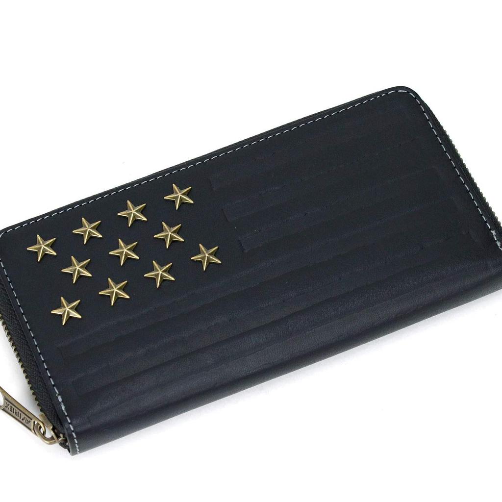 Round Zipper Long Wallet with Coin Purse Ferne AX9003 Chocolate 43 [Avirex]