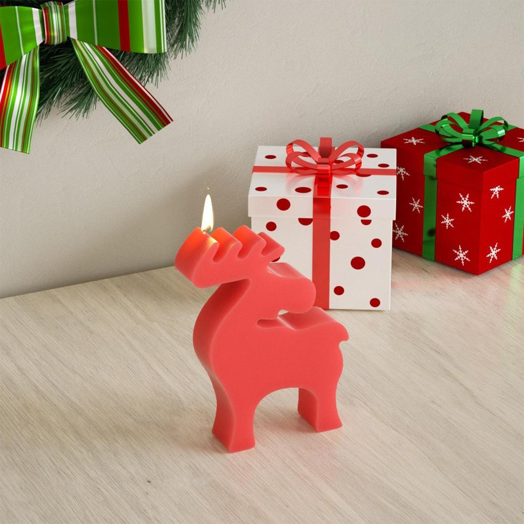 Silikon-Weihnachtsmolds 3D-Rentierformen Rentierform für Schokolade Kerze Seife Fondant Süßigkeiten Backen Feiertagsbasteln Tisch