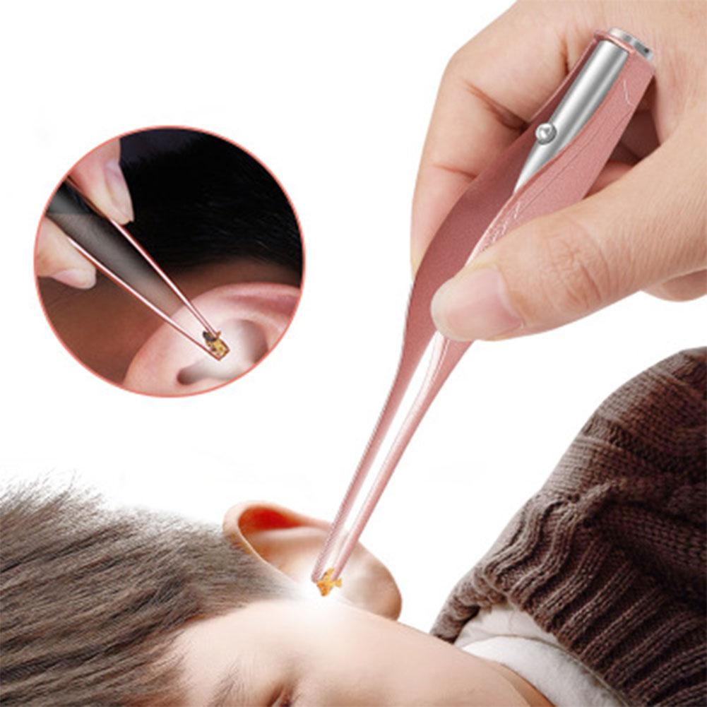 LED Flashlight Ear Cleaner Earpick Set Earwax Removal Ear Spoon Tweezer Ears Care Tool