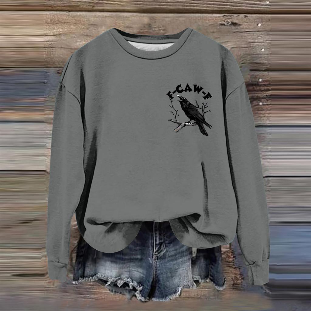 Women's Fashion Casual Long Sleeve Loose Printed Sweatshirt