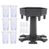 Liquid Dispenser Holder 6 Shots Liquor Dispenser Rack Wine Beer Drinking Tool Bar Accessory(Gray Transparent Cup )