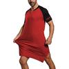 New Mens Nightshirt Short Sleeve Nightgown Sleepwear Men Oversized Comfort Cotton Nightwear Tops