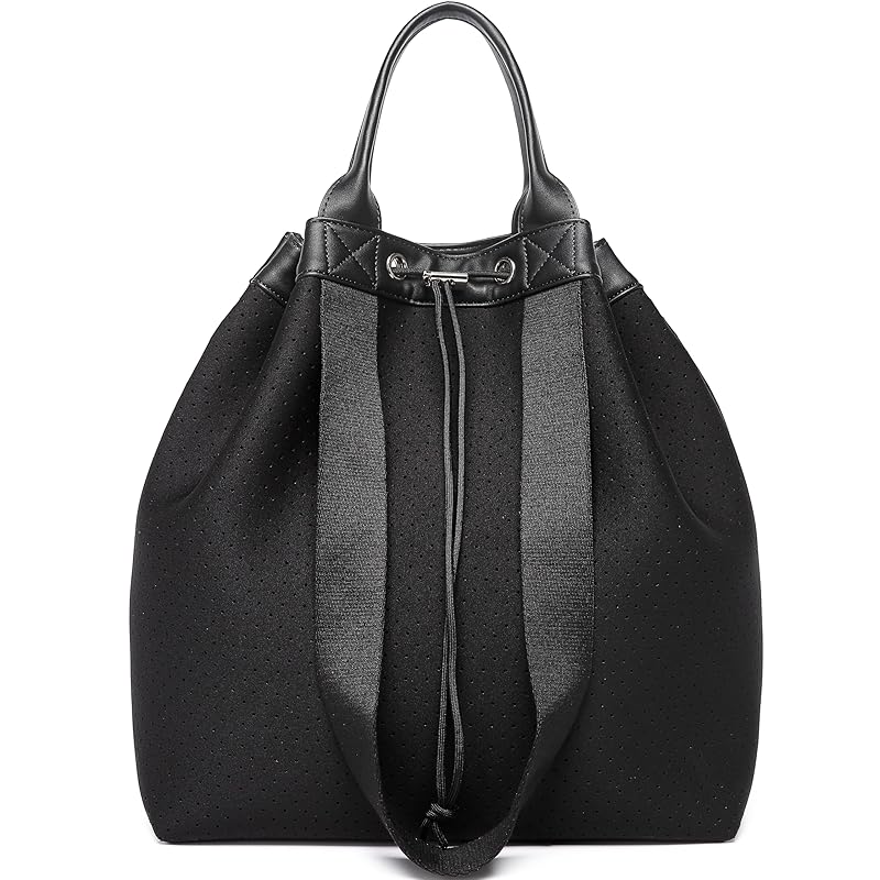 

[Guscio Italy] neoprene 2 handle tote bag 2WAY casual outfit lightweight outdoor ladies fashion italy 12-1167 (BLACK)