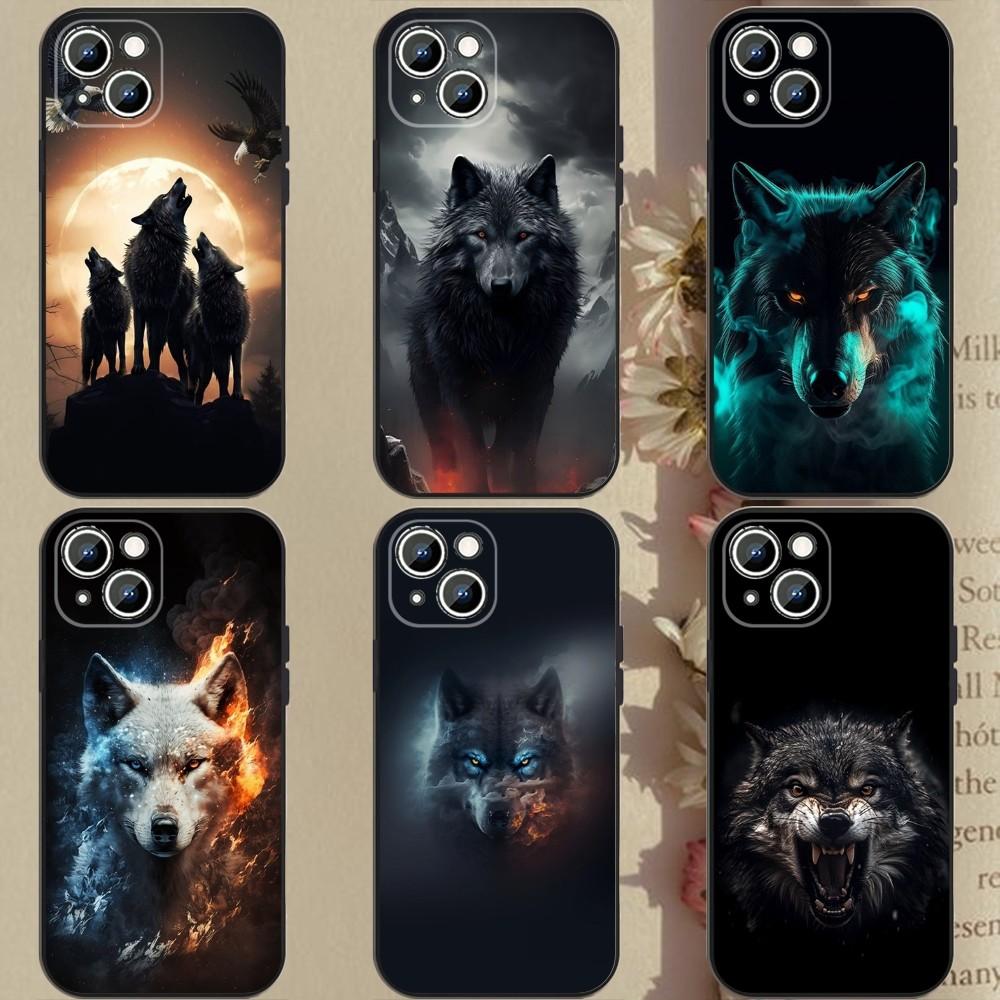 Die Wolf Handyhülle Handyhülle Für Apple iPhone 15,14,13,12,11,XS,XR,X,8,7,Pro,Max,Plus,mini Silikon Schwarze Hülle